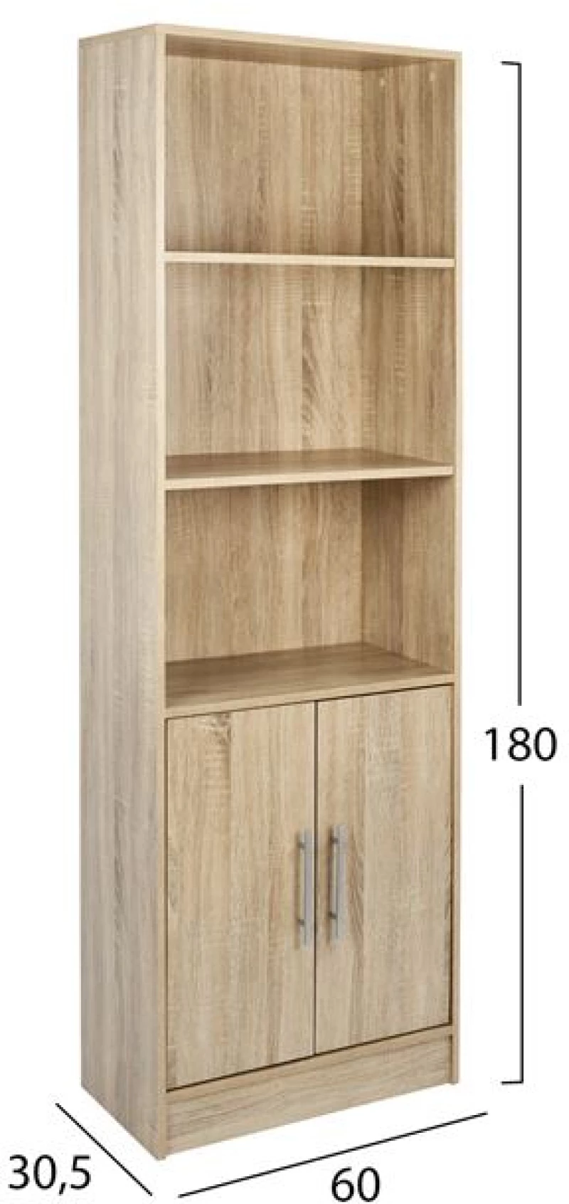 ΒΙΒΛΙΟΘΗΚΗ ΜΕΛΑΜΙΝΗΣ ENSLEY HM2027.02 SONAMA 60X30X180 εκ.