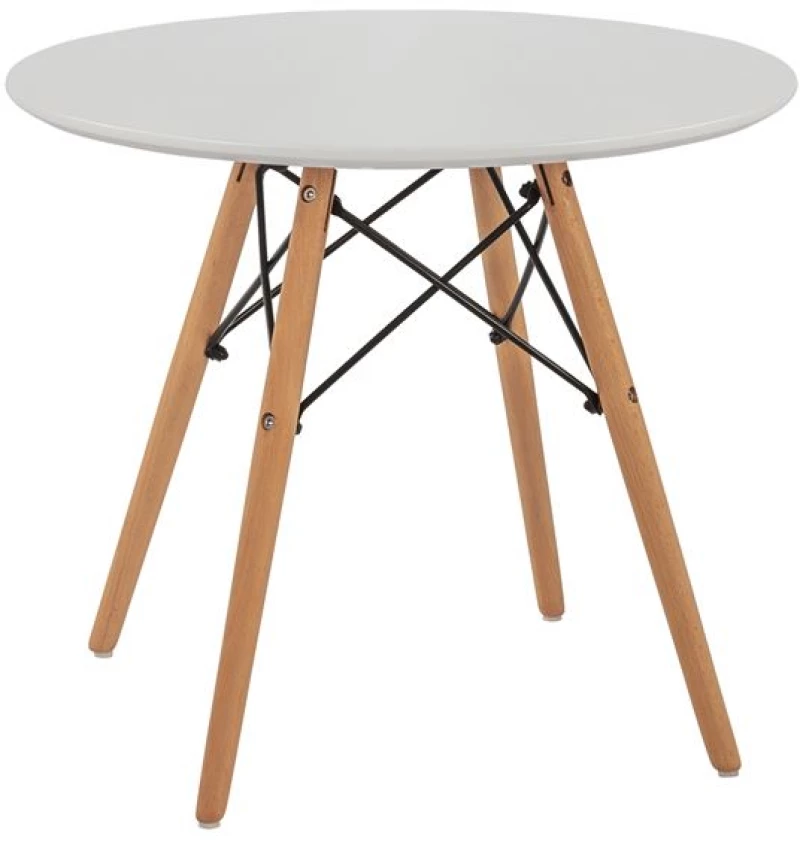 ΤΡΑΠΕΖΙ MINIMAL KID HM8451.01 ΣΤΡΟΓΓYΛΟ Φ60X51Υ ΛΕΥΚΟ