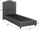 ΚΡΕΒΑΤΙ MALENA ΑΠΟ ΓΚΡΙ ΒΕΛΟΥΔΟ HM651.10 ΓΙΑ ΣΤΡΩΜΑ 90x200 εκ.