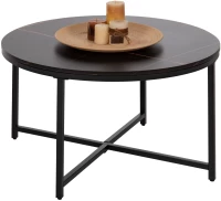 ΤΡΑΠΕΖΙ ΣΑΛΟΝΙΟΥ HM9420.03 BLACK MARBLE ΜΕΛΑΜΙΝΗ-ΜΑΥΡΗ ΜΕΤΑΛΛΙΚΗ ΒΑΣΗ Φ80x48,5Yεκ.
