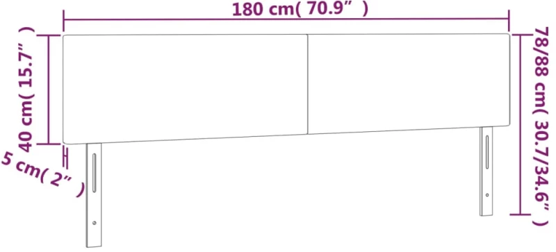 vidaXL Κεφαλάρια Κρεβατιού 2 τεμ. Λευκό 90x5x78/88 εκ.Συνθετικό Δέρμα
