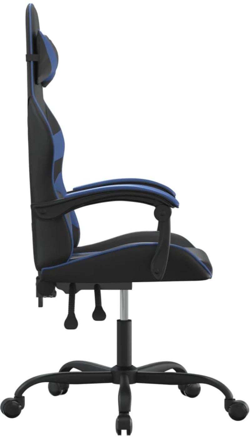 vidaXL Καρέκλα Gaming Περιστρεφόμενη Μαύρη & Μπλε από Συνθετικό Δέρμα