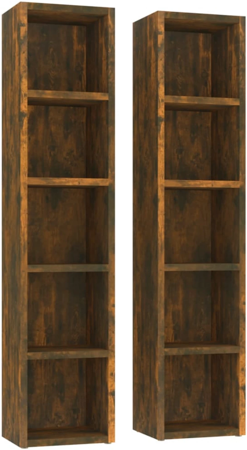 vidaXL Ντουλάπια CD 2 τεμ. Καπν. Δρυς 21x16x93,5 εκ Επεξεργασμένο Ξύλο