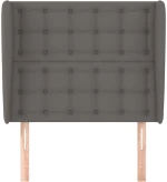 vidaXL Κεφαλάρι με Πτερύγια Γκρι 103x23x118/128 εκ. Συνθετικό Δέρμα