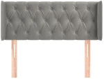 vidaXL Κεφαλάρι με Πτερύγια Ανοιχτό Γκρι 93x16x78/88 εκ. Βελούδινο