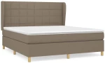 vidaXL Κρεβάτι Boxspring με Στρώμα Taupe 180x200 εκ. Υφασμάτινο