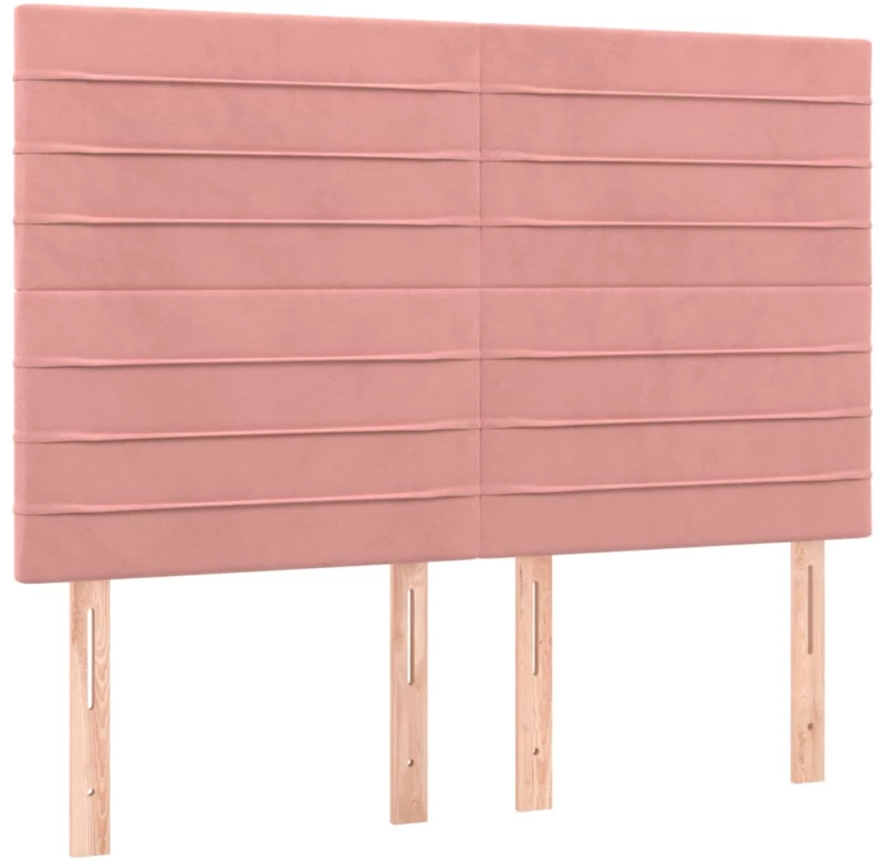 vidaXL Κρεβάτι Boxspring με Στρώμα Ροζ 140x190 εκ. Βελούδινο