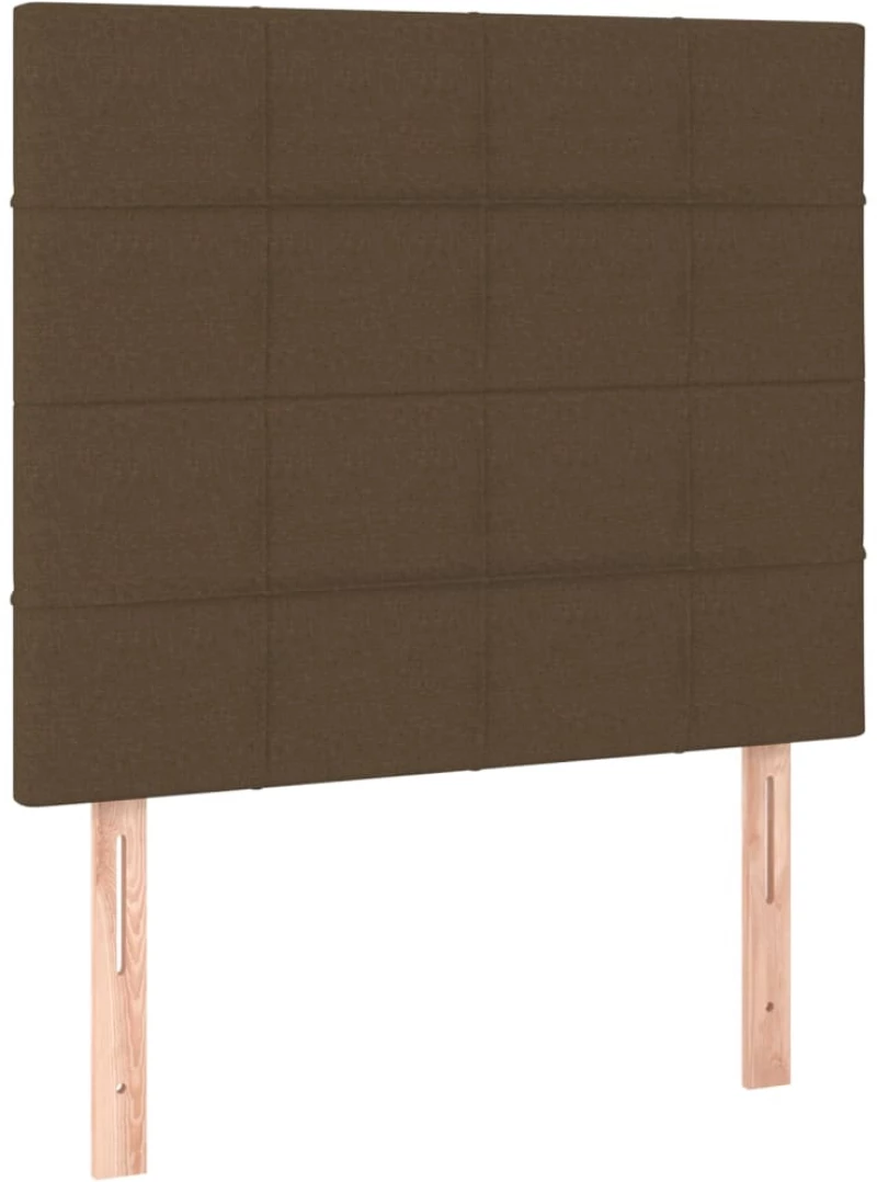vidaXL Κρεβάτι Boxspring με Στρώμα Σκούρο Καφέ 90x190 εκ. Υφασμάτινο
