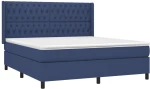 vidaXL Κρεβάτι Boxspring με Στρώμα Μπλε 180x200 εκ. Υφασμάτινο