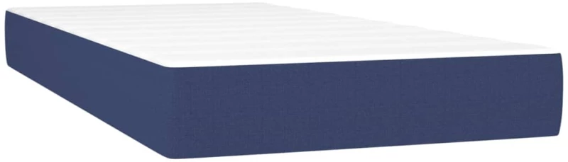 vidaXL Κρεβάτι Boxspring με Στρώμα & LED Μπλε 200x200 εκ. Υφασμάτινο