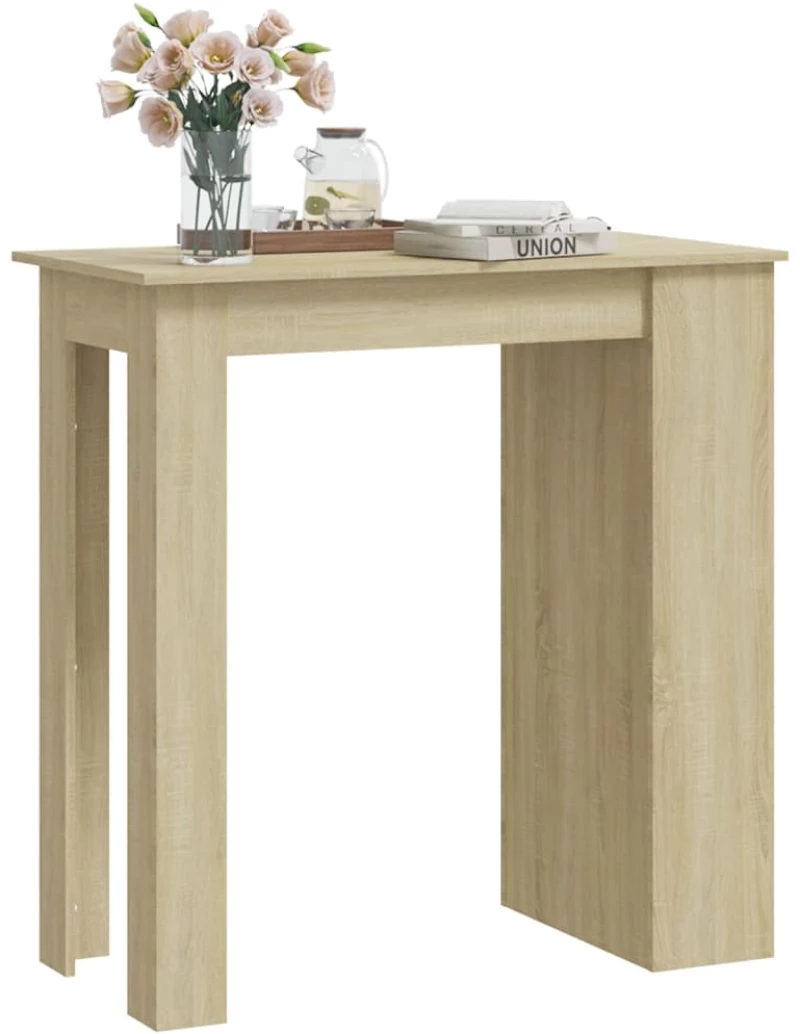 vidaXL Τραπέζι Μπαρ με Ράφια Sonoma Δρυς 102x50x103,5 εκ. Επεξ. Ξύλο