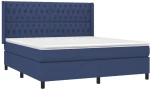 vidaXL Κρεβάτι Boxspring με Στρώμα & LED Μπλε 180x200 εκ. Υφασμάτινο