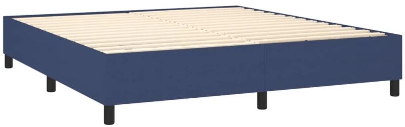 vidaXL Κρεβάτι Boxspring με Στρώμα & LED Μπλε 180x200 εκ. Υφασμάτινο
