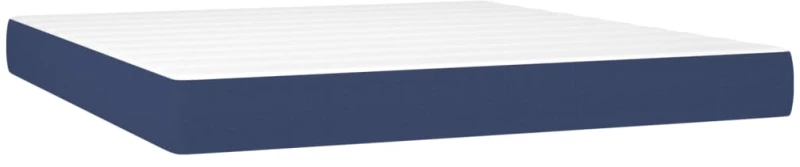 vidaXL Κρεβάτι Boxspring με Στρώμα & LED Μπλε 180x200 εκ. Υφασμάτινο