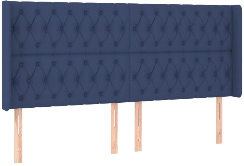 vidaXL Κρεβάτι Boxspring με Στρώμα & LED Μπλε 180x200 εκ. Υφασμάτινο