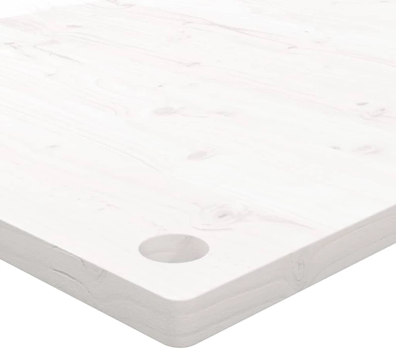 vidaXL Επιφάνεια Γραφείου Λευκή 110x55x2,5 εκ. από Μασίφ Ξύλο Πεύκου