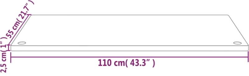 vidaXL Επιφάνεια Γραφείου Λευκή 110x55x2,5 εκ. από Μασίφ Ξύλο Πεύκου