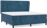 vidaXL Κρεβάτι Boxspring με Στρώμα Σκούρο Μπλε 160x200 εκ. Βελούδινο