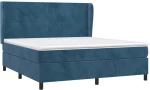 vidaXL Κρεβάτι Boxspring με Στρώμα Σκούρο Μπλε 160x200 εκ. Βελούδινο