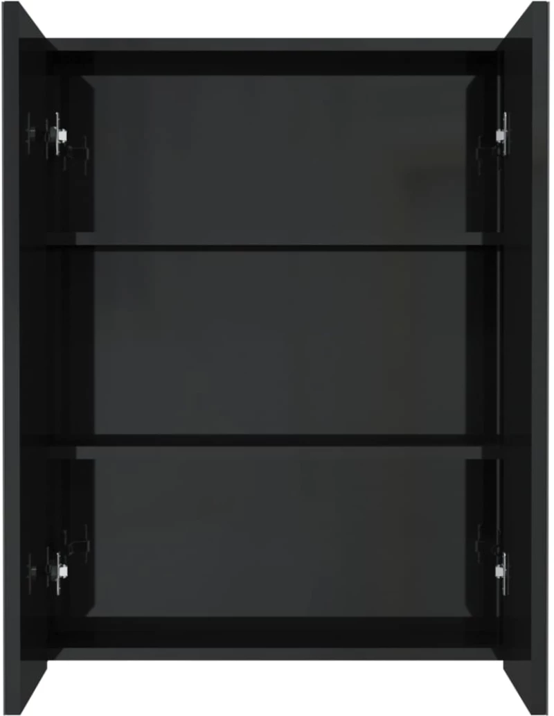 vidaXL Ντουλάπι Μπάνιου με Καθρέφτη 60x15x75 εκ. Λαμπερό Μαύρο από MDF