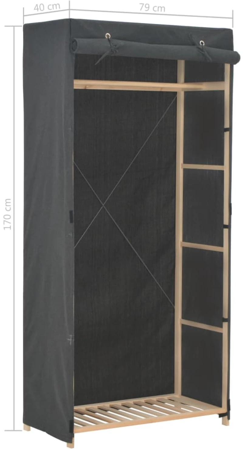 vidaXL Ντουλάπα Γκρι 79 x 40 x 170 εκ. Υφασμάτινη