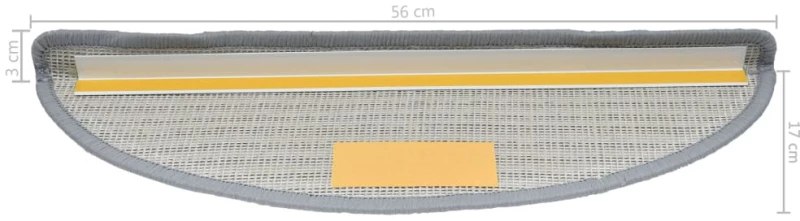 vidaXL Πατάκια Σκάλας 10 τεμ. Γκρι 56 x 17 x 3 εκ.
