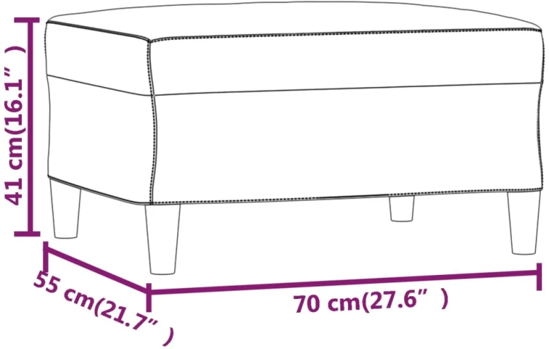 vidaXL Υποπόδιο Καφέ 70 x 55 x 41 εκ. Υφασμάτινο