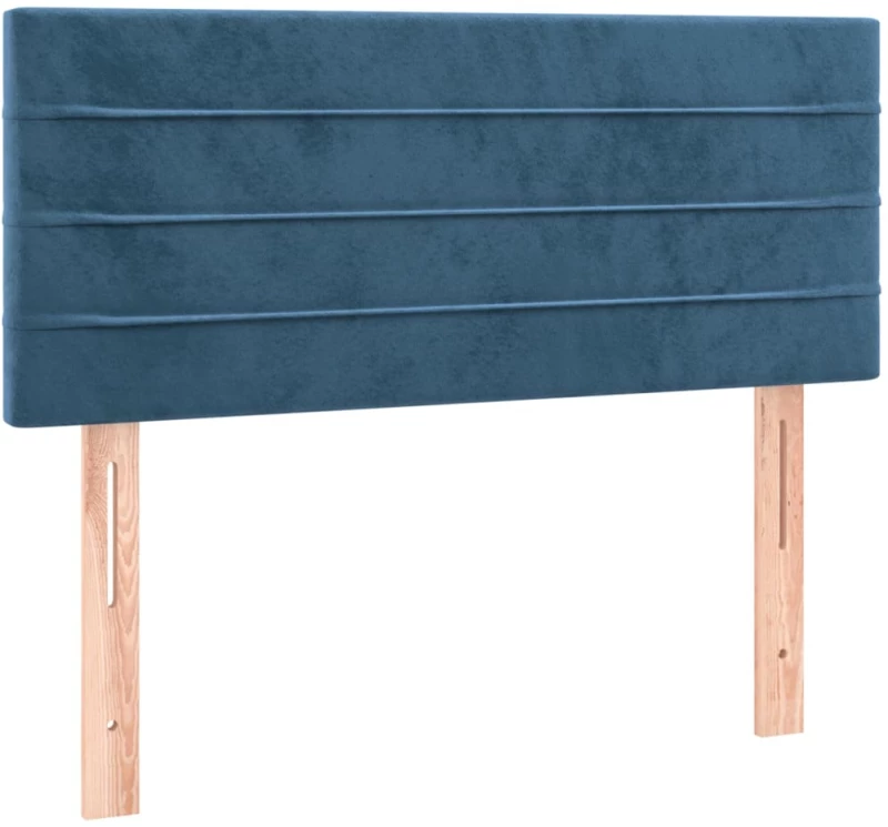vidaXL Κρεβάτι Boxspring με Στρώμα Σκούρο Μπλε 90x200 εκ. Βελούδινο