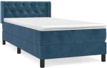 vidaXL Κρεβάτι Boxspring με Στρώμα Σκούρο Μπλε 80 x 200 εκ. Βελούδινο