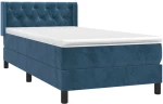 vidaXL Κρεβάτι Boxspring με Στρώμα Σκούρο Μπλε 80 x 200 εκ. Βελούδινο
