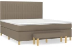 vidaXL Κρεβάτι Boxspring με Στρώμα Taupe 160x200 εκ. Υφασμάτινο
