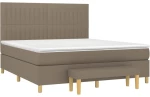 vidaXL Κρεβάτι Boxspring με Στρώμα Taupe 160x200 εκ. Υφασμάτινο