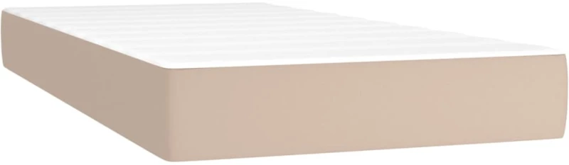 vidaXL Κρεβάτι Boxspring με Στρώμα Καπουτσίνο 90x190εκ.από Συνθ. Δέρμα