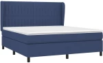 vidaXL Κρεβάτι Boxspring με Στρώμα Μπλε 160x200 εκ. Υφασμάτινο