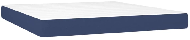 vidaXL Κρεβάτι Boxspring με Στρώμα Μπλε 160x200 εκ. Υφασμάτινο