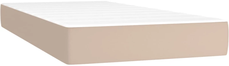 vidaXL Κρεβάτι Boxspring με Στρώμα Καπουτσίνο 90x200εκ.από Συνθ. Δέρμα