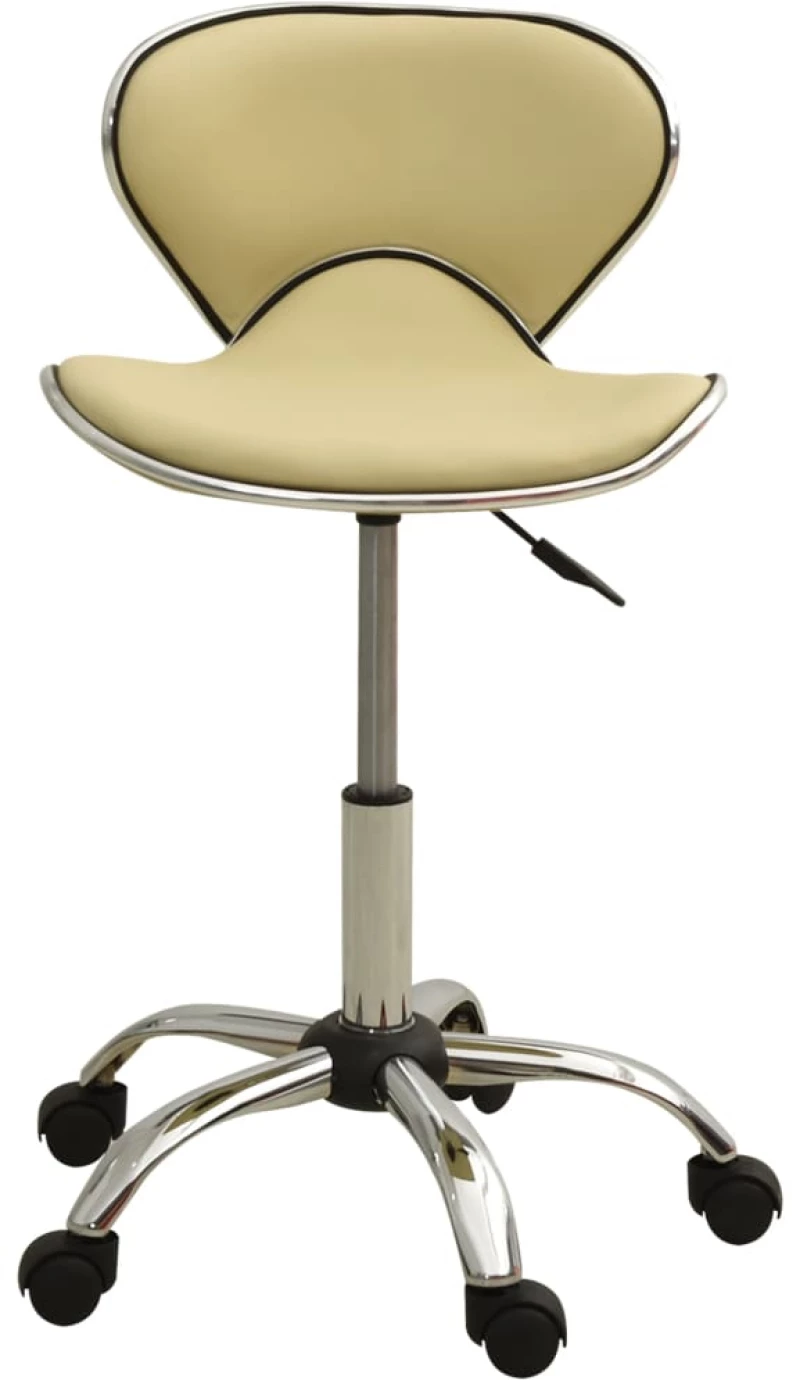 323677 vidaXL Salon Spa Stool Cream Faux Leather