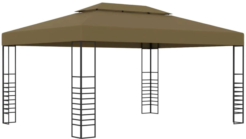 vidaXL Κιόσκι με Φωτάκια LED Taupe 3 x 4 μ.