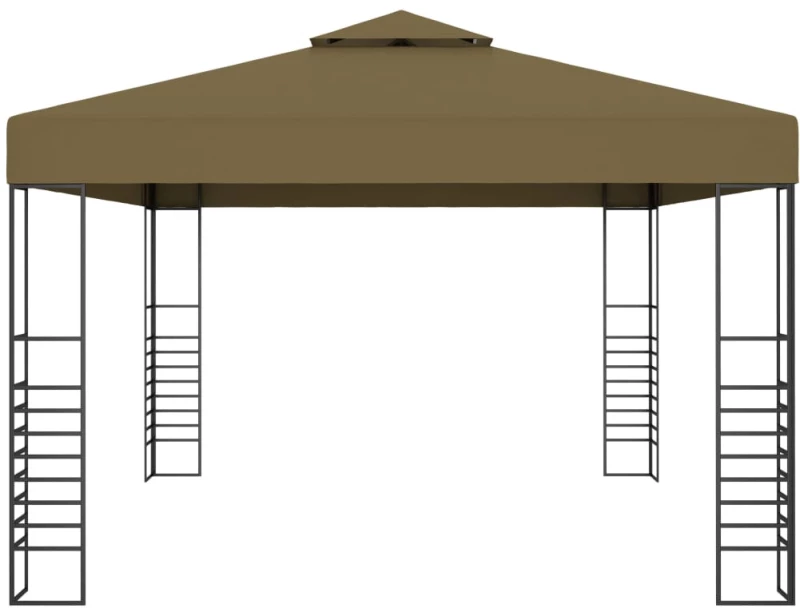 vidaXL Κιόσκι με Φωτάκια LED Taupe 3 x 4 μ.