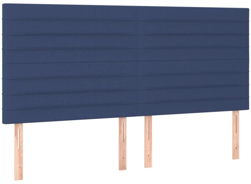 vidaXL Κρεβάτι Boxspring με Στρώμα Μπλε 160x200 εκ. Υφασμάτινο