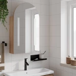 vidaXL Καθρέφτης Μπάνιου με Ντουλάπι & LED Αψίδα Δρυός 42x13x70 εκ.