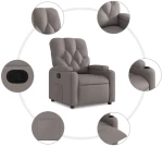 vidaXL Πολυθρόνα Ανακλινόμενη Taupe Υφασμάτινη