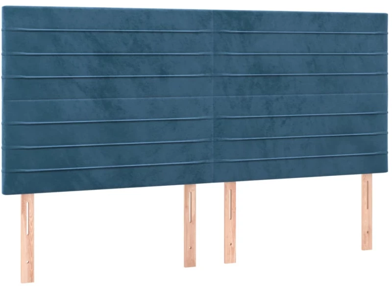 vidaXL Κρεβάτι Boxspring με Στρώμα Σκούρο Μπλε 160x200 εκ. Βελούδινο