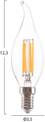 ΛΑΜΠΤΗΡΑΣ HM4047.01 ΣΤΥΛ ΦΛΟΓΑ LED FILAMENT 6W E14 3000K ΔΙΑΦΑΝΟ DIMMABLE