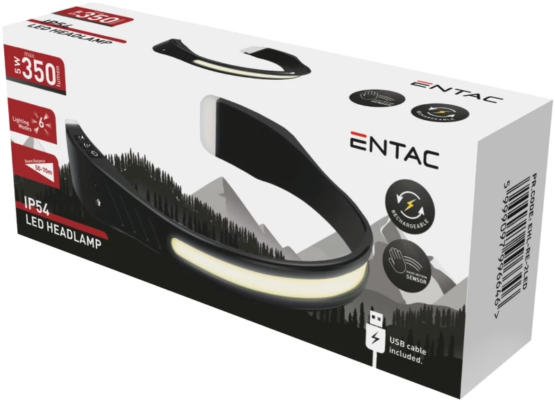 Entac Flashlight Rechargeable LED Headlamp