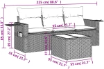 vidaXL Σετ Καναπέ Κήπου 4 τεμ. Μπεζ Συνθετικό Ρατάν με Μαξιλάρια