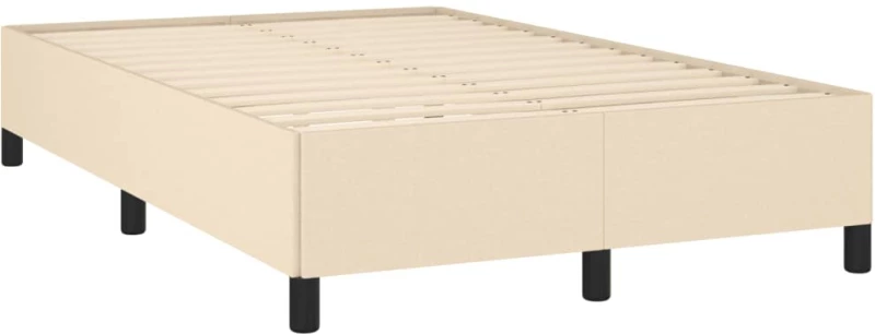 vidaXL Κρεβάτι Boxspring με Στρώμα & LED Κρεμ 120x190 εκ. Υφασμάτινο