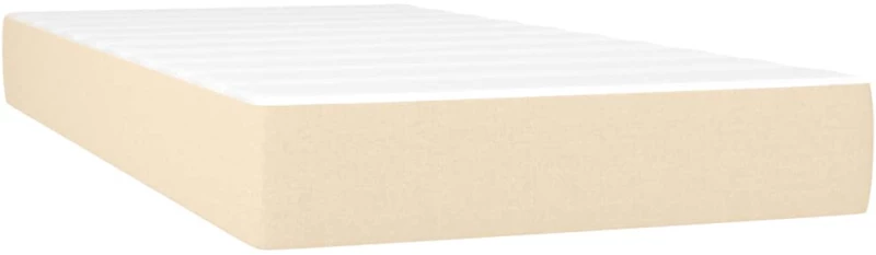 vidaXL Κρεβάτι Boxspring με Στρώμα & LED Κρεμ 120x190 εκ. Υφασμάτινο