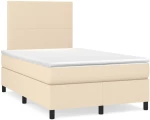 vidaXL Κρεβάτι Boxspring με Στρώμα Κρεμ 120x190 εκ. Υφασμάτινο