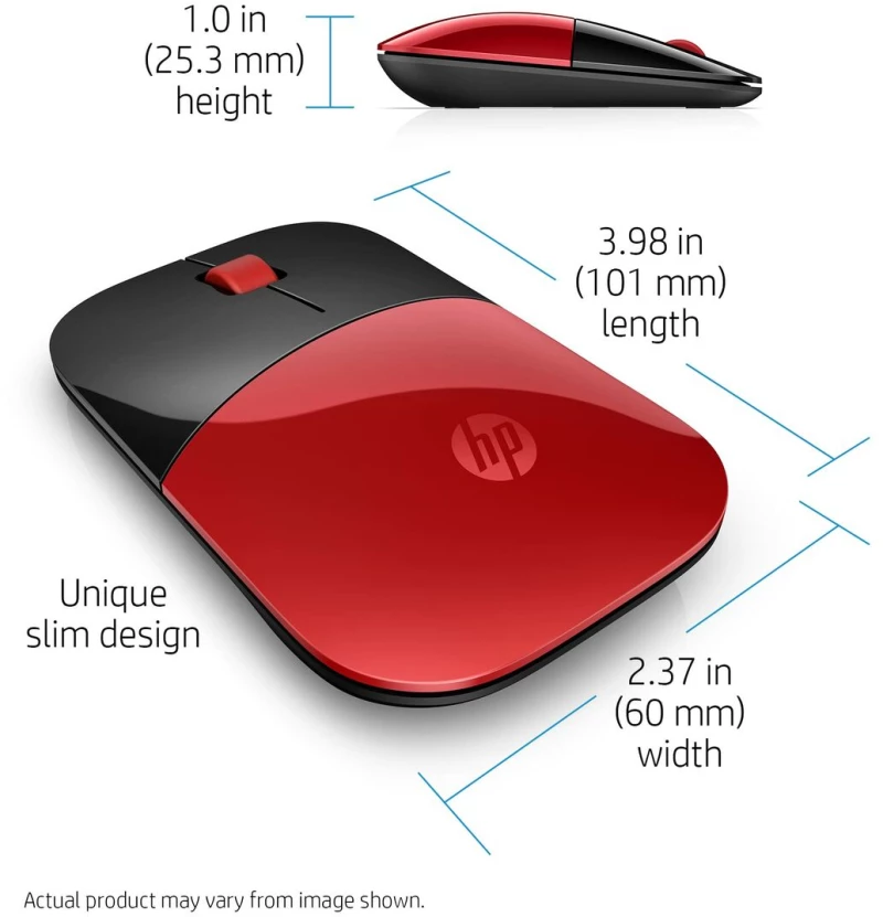 Ασύρματο ποντίκι HP Z3700 Κόκκινο Μαύρο/Κόκκινο